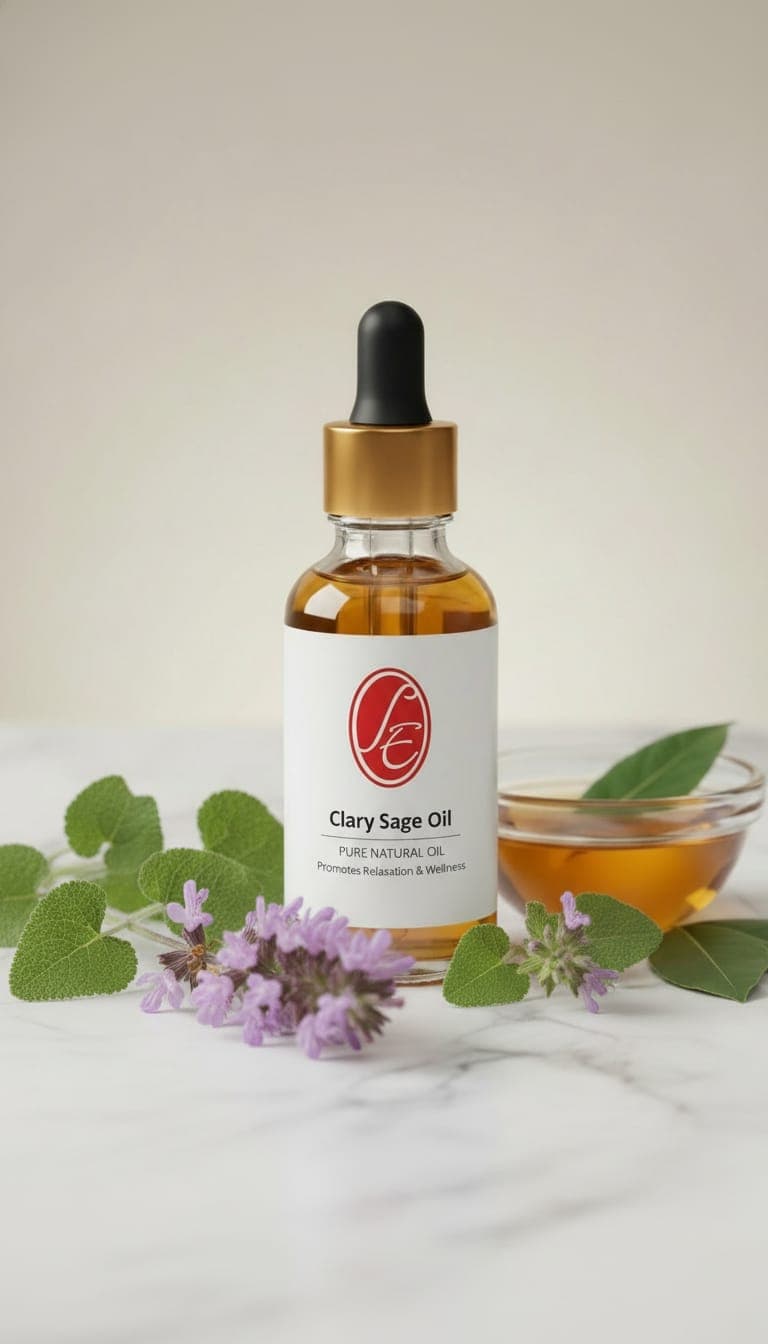 Pure Clary Sage Essential Oil - High Resolution Image