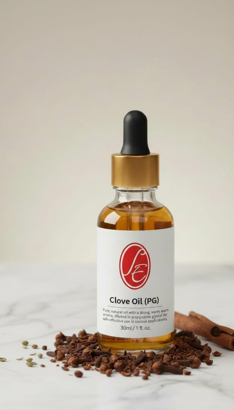 Pure Clove Oil (PG) Essential Oil - High Resolution Image