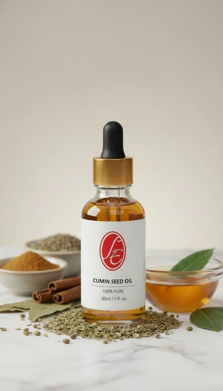 Pure Cumin Seed Oil Essential Oil - High Resolution Image